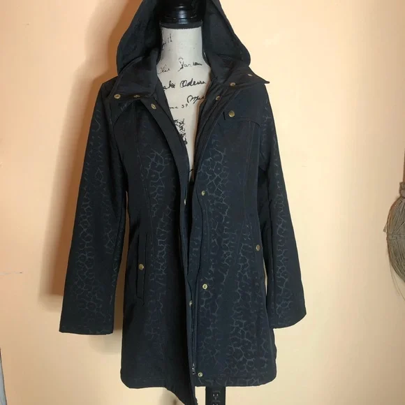 ❤️Jaclyn Smith black leopard print coat - Picture 1 of 9